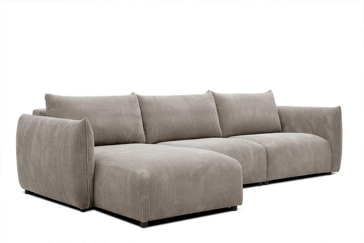 ECKSOFA TAUER 5-Sitzer, taupe - Taupe/Schwarz, Holzwerkstoff/Kunststoff (173/294cm) - Courtois Laville