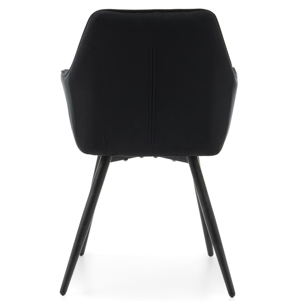 STUHL PASSO gepolstert mit Steppung - schwarz - Samt Velours - Schwarz, Textil/Metall (58/87/60cm) - NEW HOME