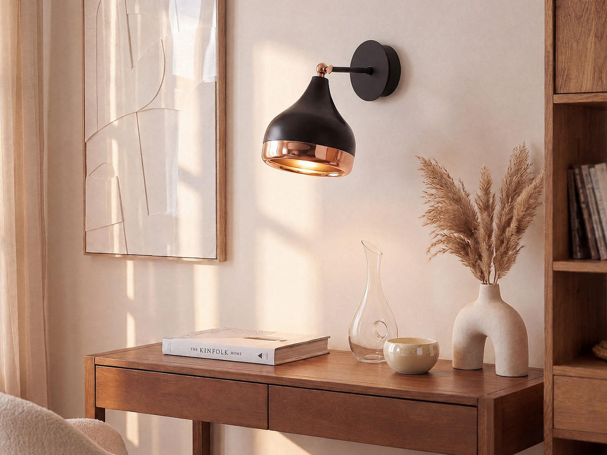 WANDLAMPE - 17 x 17 - metall - schwarz Yildo - Schwarz, Metall (17/28/17cm) - Vente-Unique