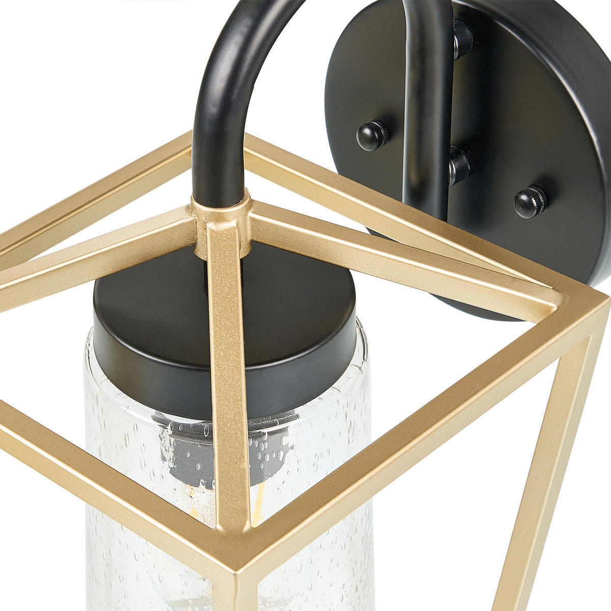 AUSSENWANDLEUCHTE Ordie 14/14/33 cm - Goldfarben, Glas (14/33/14cm) - Beliani