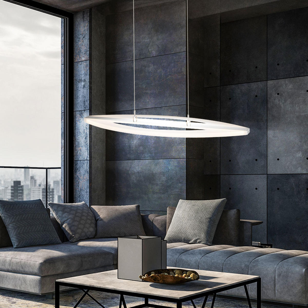 LED HÄNGELEUCHTE LIVINJA Silber - Silberfarben, Metall (60/10/120cm) - Globo Lighting