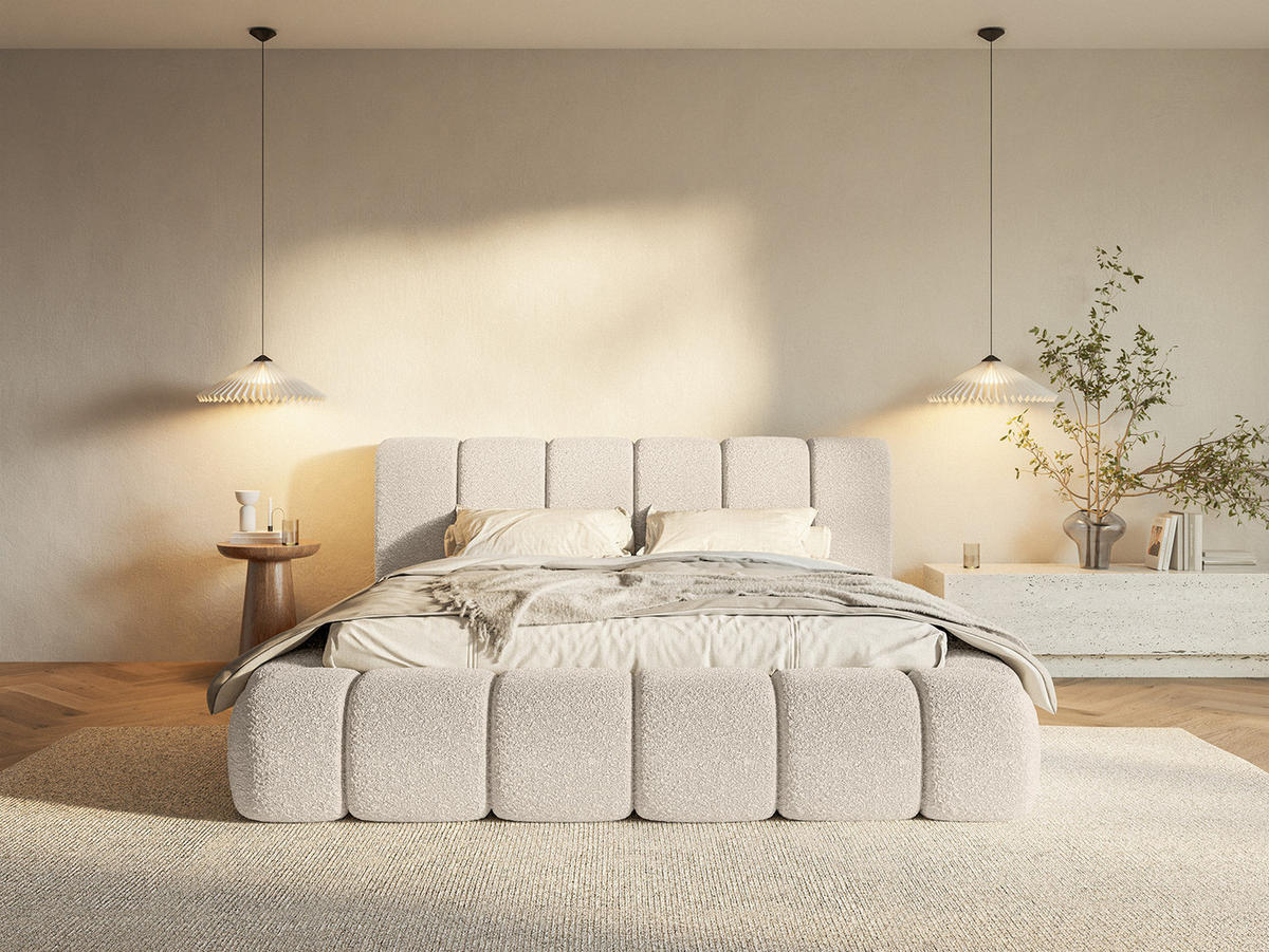POLSTERBETT Goa 200x200 cm, Creme - Creme, Textil (200/200cm) - Fedve