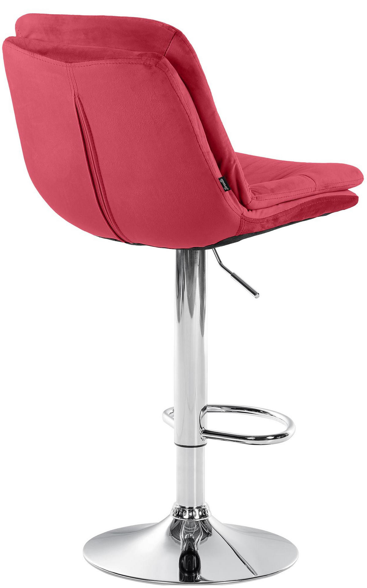BARHOCKER Samt rot - Rot/Schwarz, Textil (46/94/54cm) - CLP