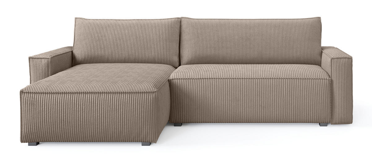 ROHOVÁ SEDAČKA BESMIR béžová - šedá/béžová, dřevo/textil (275/148cm) - MASSENO