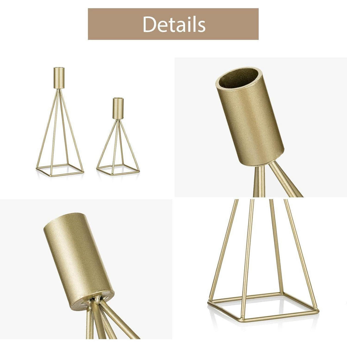 KERZENSTÄNDER 2er Set Metall Gold - Goldfarben, Metall (9/24/9cm)