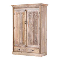 GARDEROBENSCHRANK - Mango massiv - Braun, Holz (130/184/52cm) - home24