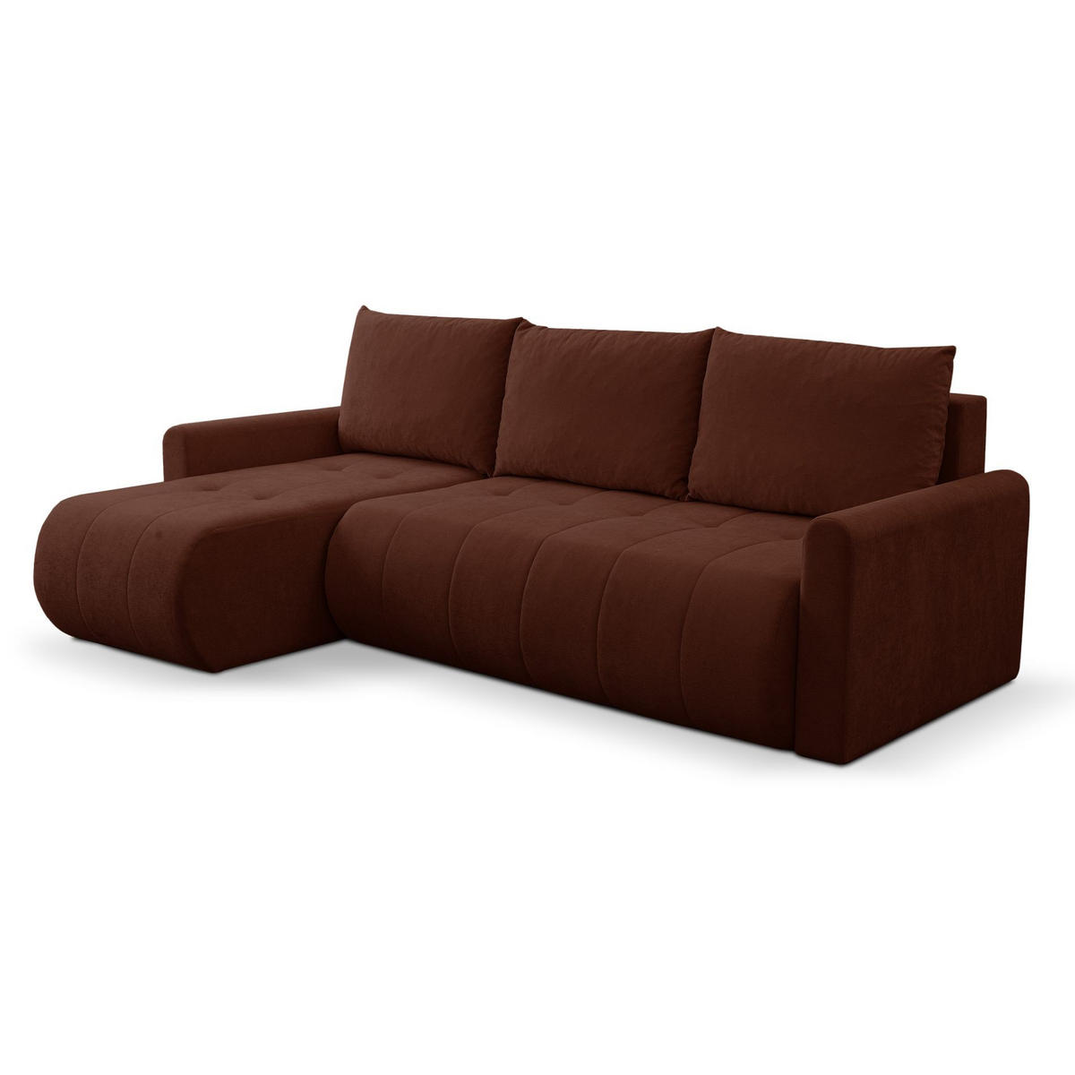 ECKSOFA Timmone Kupfer Chenille 230 cm - Schwarz/Kupferfarben, Kunststoff/Textil (230/149cm) - Selsey