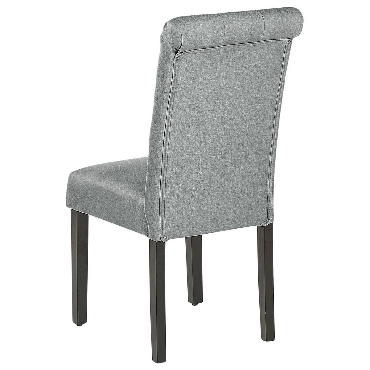 ESSZIMMERSTUHL 2er-Set Polsterbezug Grau Velva - Grau, Holz/Textil (46/98/48cm) - Beliani