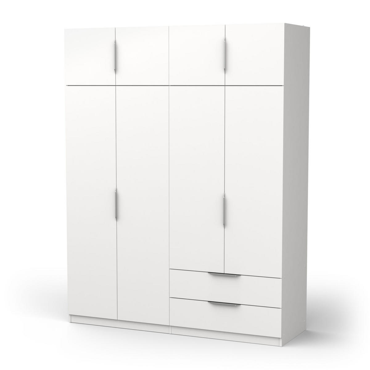SCHRANK, 8 Türen - GHOST - Weiß - 157,3 x 51,1 x 203 cm - Weiß, Holz (51.1/203/157.3cm) - Demeyere