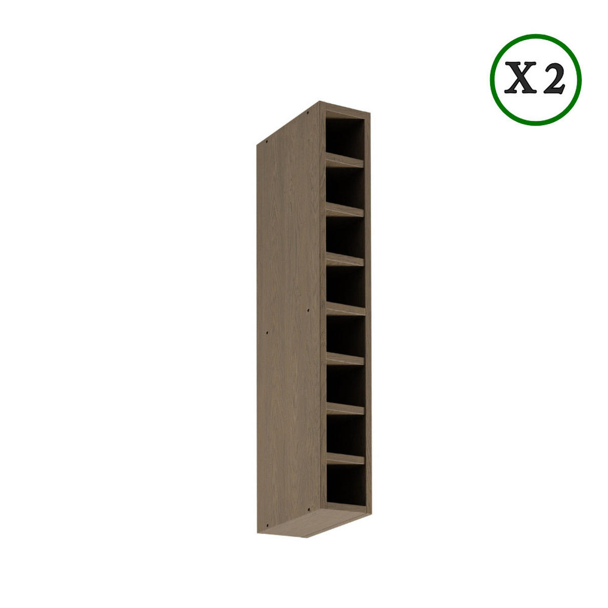 KÜCHENZEILE 330 cm - Sorento K43-M330 - in Grün / Eiche - Schwarz/Grün, Holzwerkstoff/Metall (330/247/58cm)