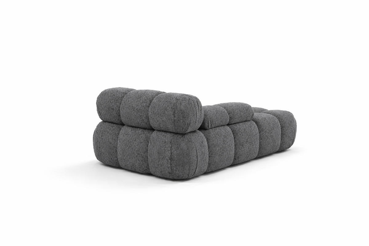 CHAISELONGUE Modular, Bouclé-Stoff Abriamo, Dunkelgrau, Rechts, Selia - Dunkelgrau/Dunkelbraun, Holz (95/70/160cm) - Kaiser Möbel