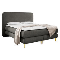 BOXBETT Amaretto - H3 - Dunkelgrau/Goldfarben, Holz/Textil (140/200cm) - MIRJAN24
