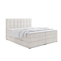 BOXSPRINGBETT Igella King Ecru 180x200 cm mit Matrazen H4 & Topper - Ecru, Holz (180/200cm) - Labett