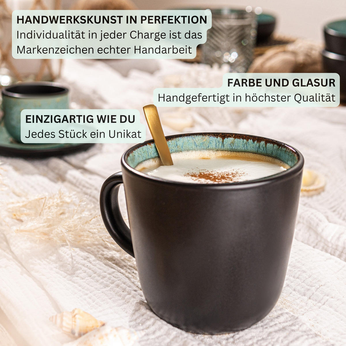 KOMBISERVICE FIJI - 30-teilig aus Steingut - Grün, Keramik (44/45/54cm) - Sänger
