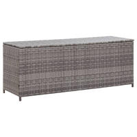 GARTEN-AUFLAGENBOX Grau 150x50x60 cm Poly Rattan - Grau, Holz (150/60/50cm) - furnicato