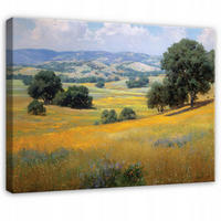 LEINWANDBILD Landschaft Feld Grün 120x80 cm - Multicolor, Holzwerkstoff (120/80cm) - Wallarena
