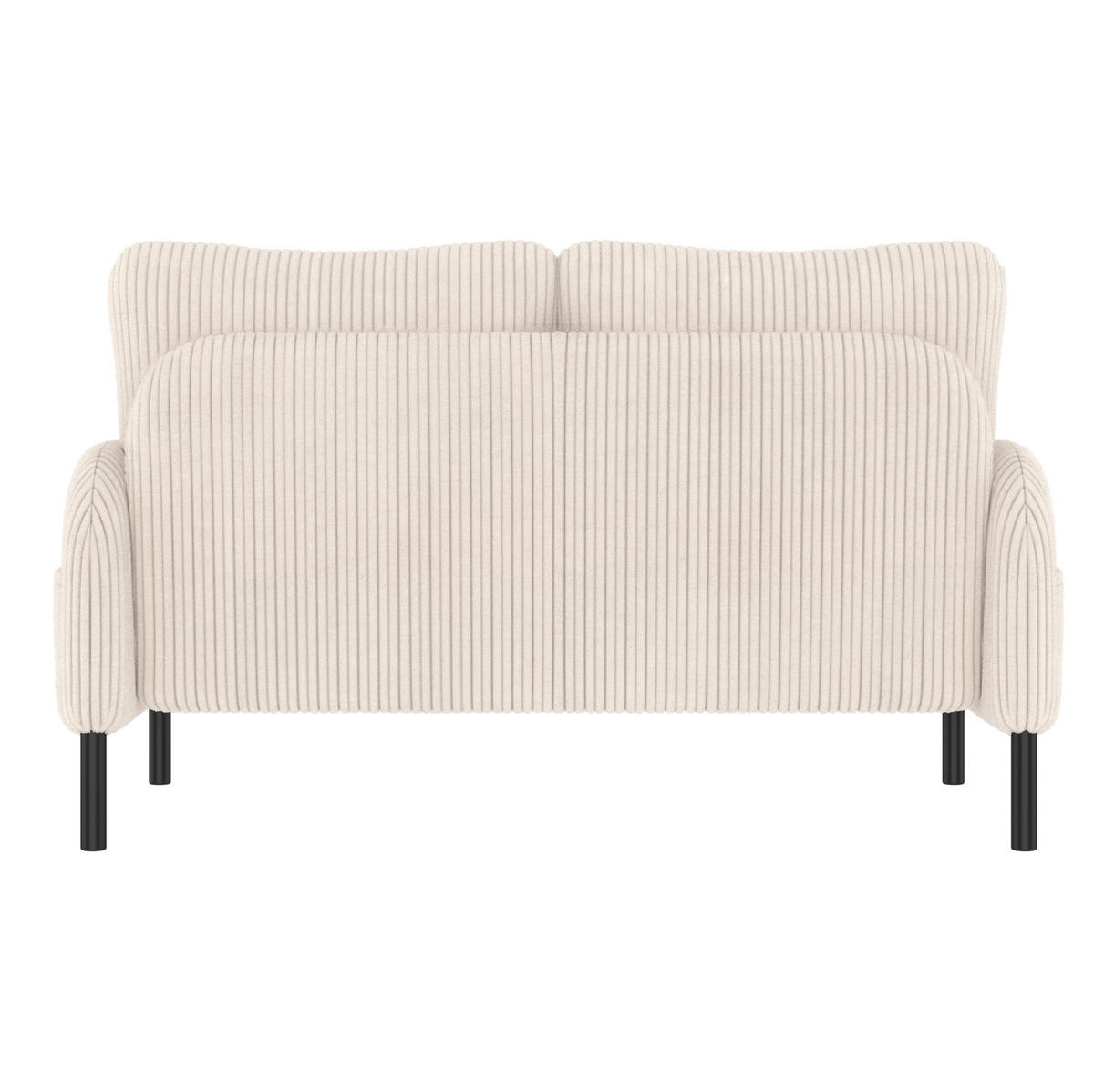 SOFA 2-Sitzer 120 x 75 x 79 cm Cord Beige mit Seitentasche - Beige, Kunststoff (120/79/75cm) - Meubliv