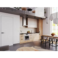 KÜCHENZEILE 300 cm – Sorento K45-G300 – in Beige & Sonoma Eiche / Matt - Beige/Schwarz, Holz/Metall (300/247/58cm) - ROYAL24_MARKT