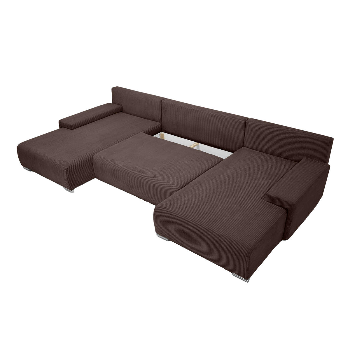 ECKSOFA Trawanga s rozkládací funkcí, Hnědá - hnědá, textil (348/188cm) - Fedve