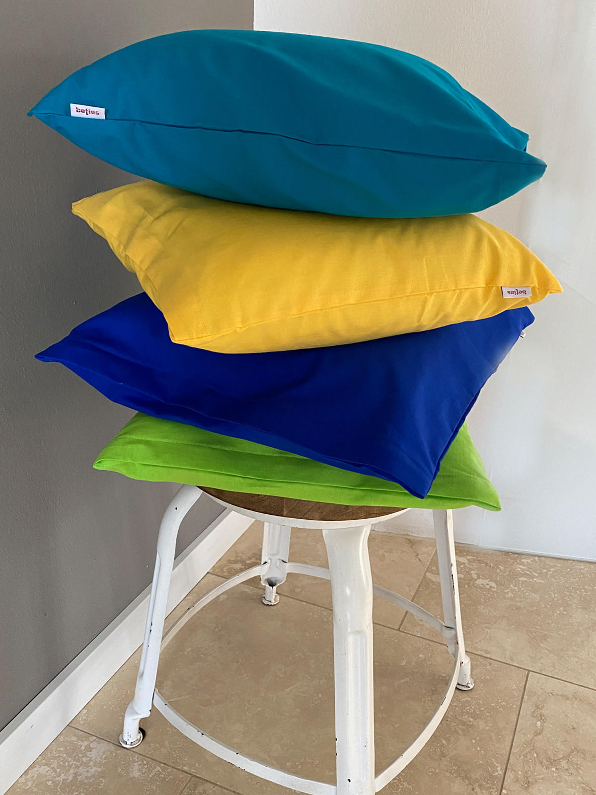 KISSENBEZUG Basic 100% Baumwolle petrol 40/40 cm - Petrol, Textil (40/40cm) - beties Heimtextil