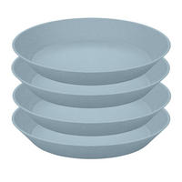 SUPPENTELLER Connect Nature flower blue 24/24/5 cm - Blau, Kunststoff (24cm) - KOZIOL