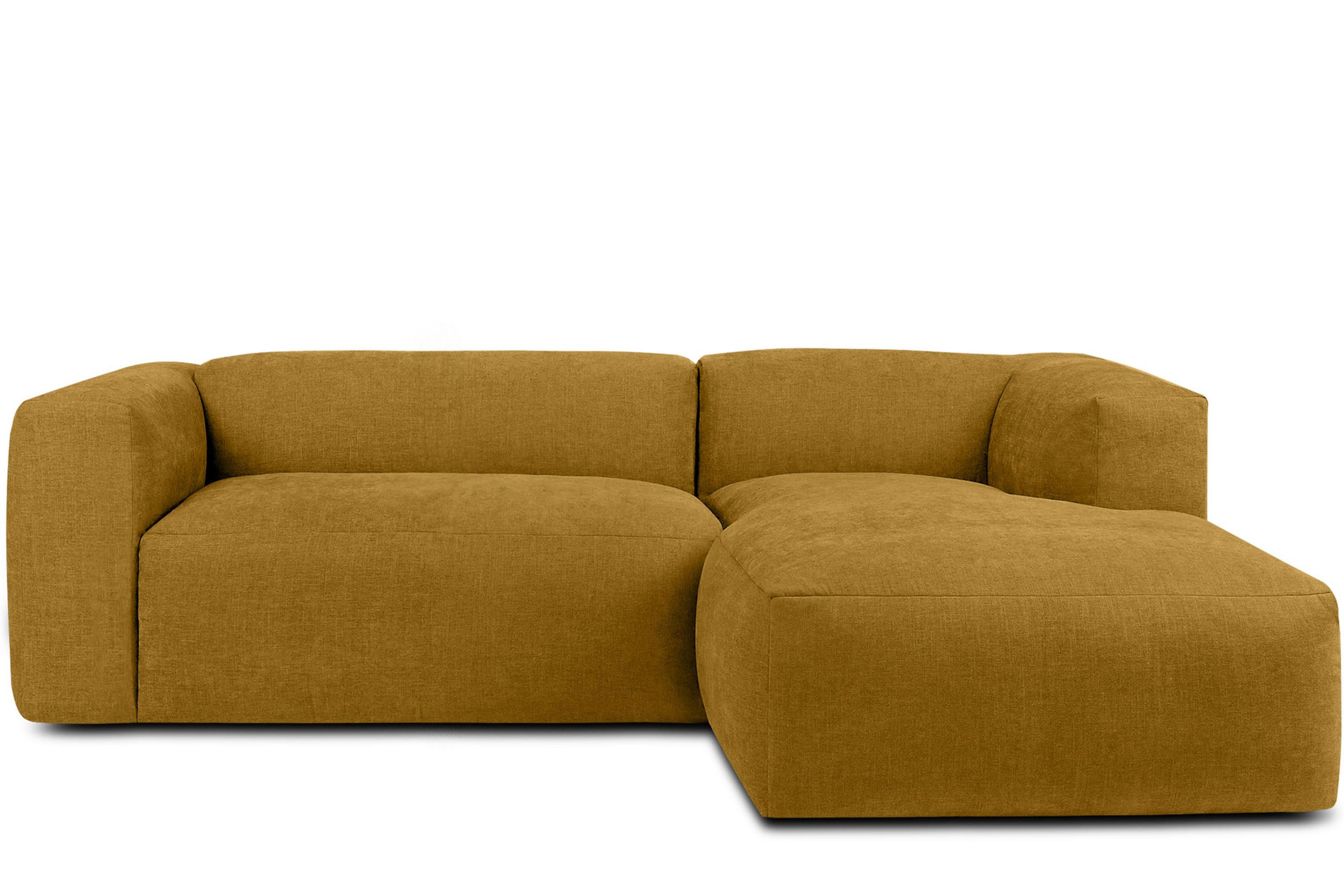 ECKMODULSOFA-RECHTS BUFFO 3/4 Sitzer mit extrem weicher Sitzfläche, Gewebestoff, Honig - Gelb, Textil (237/180cm) - KONSIMO®