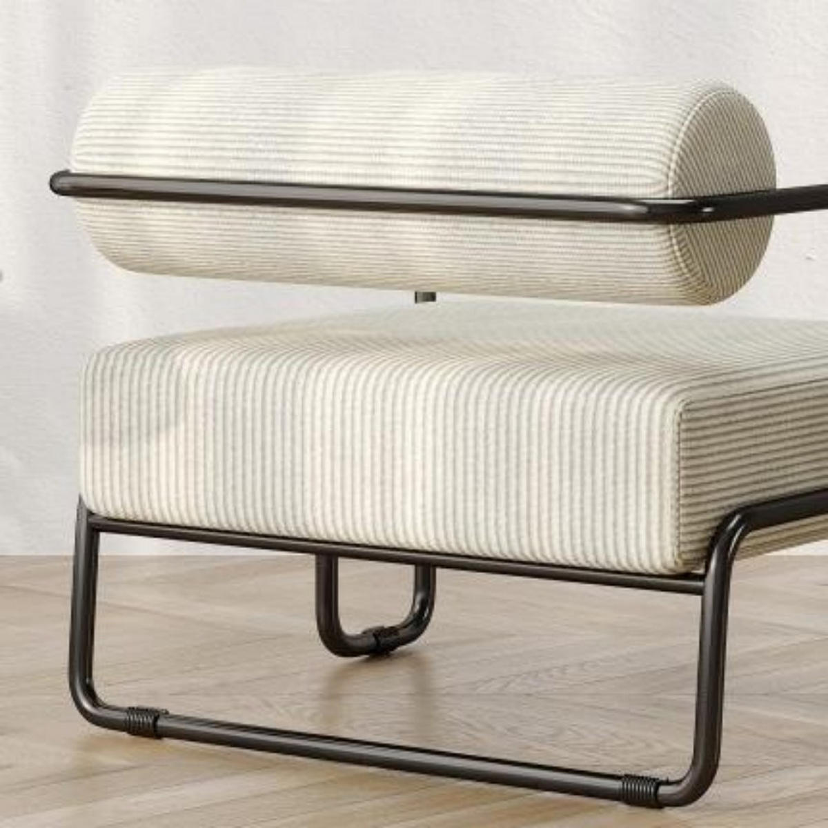 SESSEL Design Sessel,Loungesessel mit Metallgestell,Cord,Beige - Beige, Textil (68.5/70.5/73cm) - LVHOM