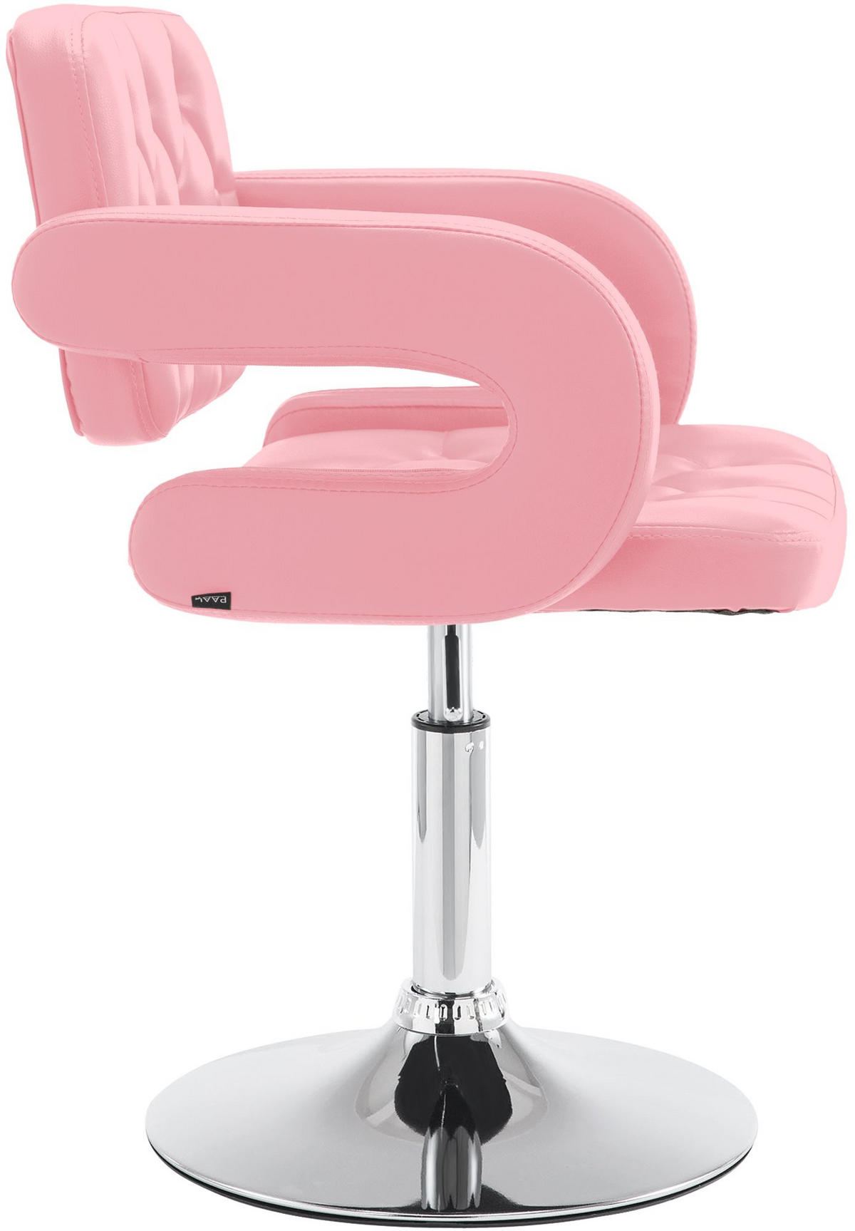 SESSEL Lederlook pink - Chromfarben/Pink, Textil/Metall (62/76/55cm) - CLP