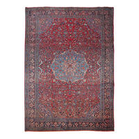 ORIENTTEPPICH handgeknüpft Ekbatan Rot, Blau 366/264 cm Schurwolle - Blau/Rot, Textil (264/366cm) - Looma