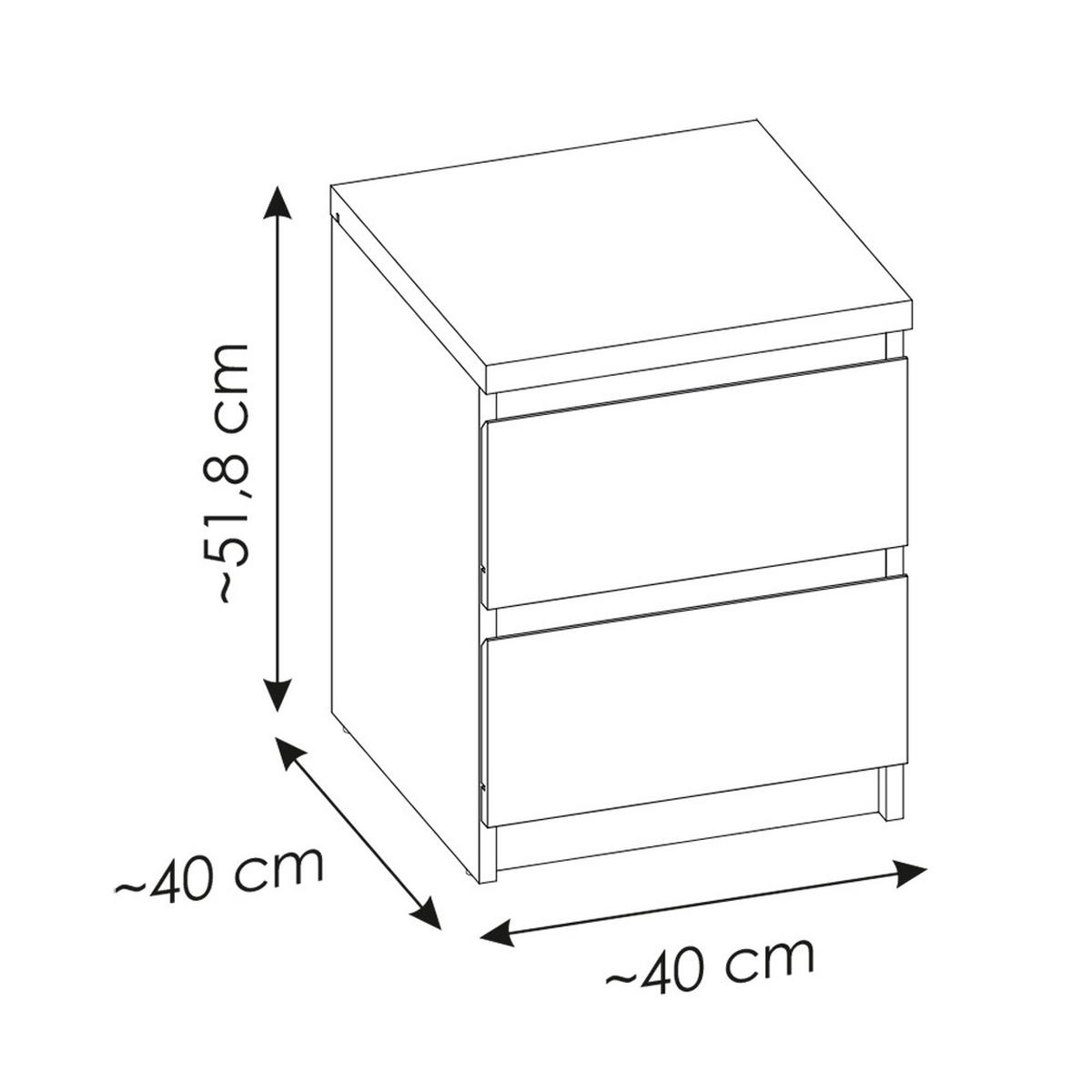 NACHTTISCH Fortaleza-129 - Braun, Holzwerkstoff (40/52/40cm) - Lomado