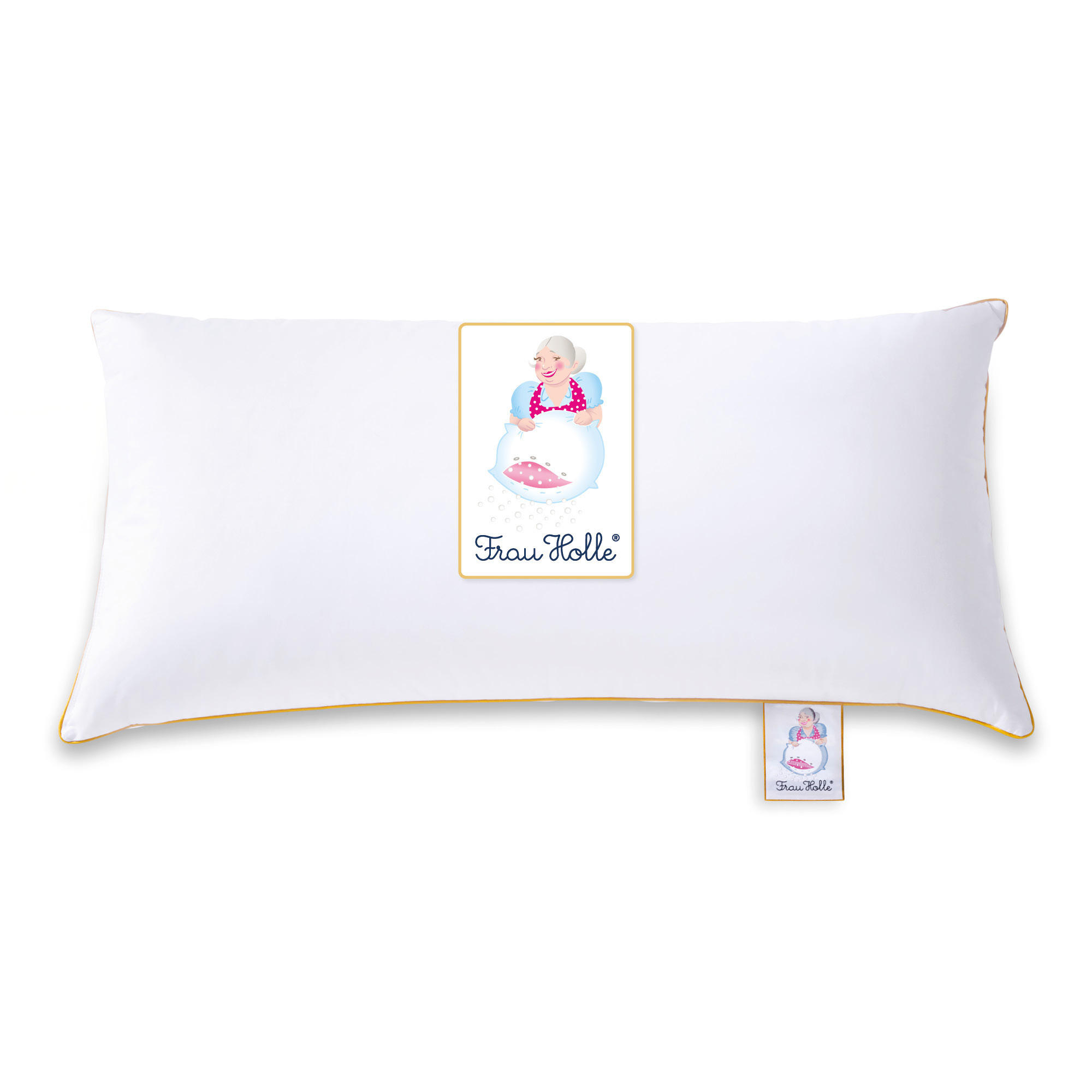 KOPFKISSEN MEGA fest - 30% DAUNEN - Weiß, Naturmaterialien/Textil (40/80cm) - Frau Holle