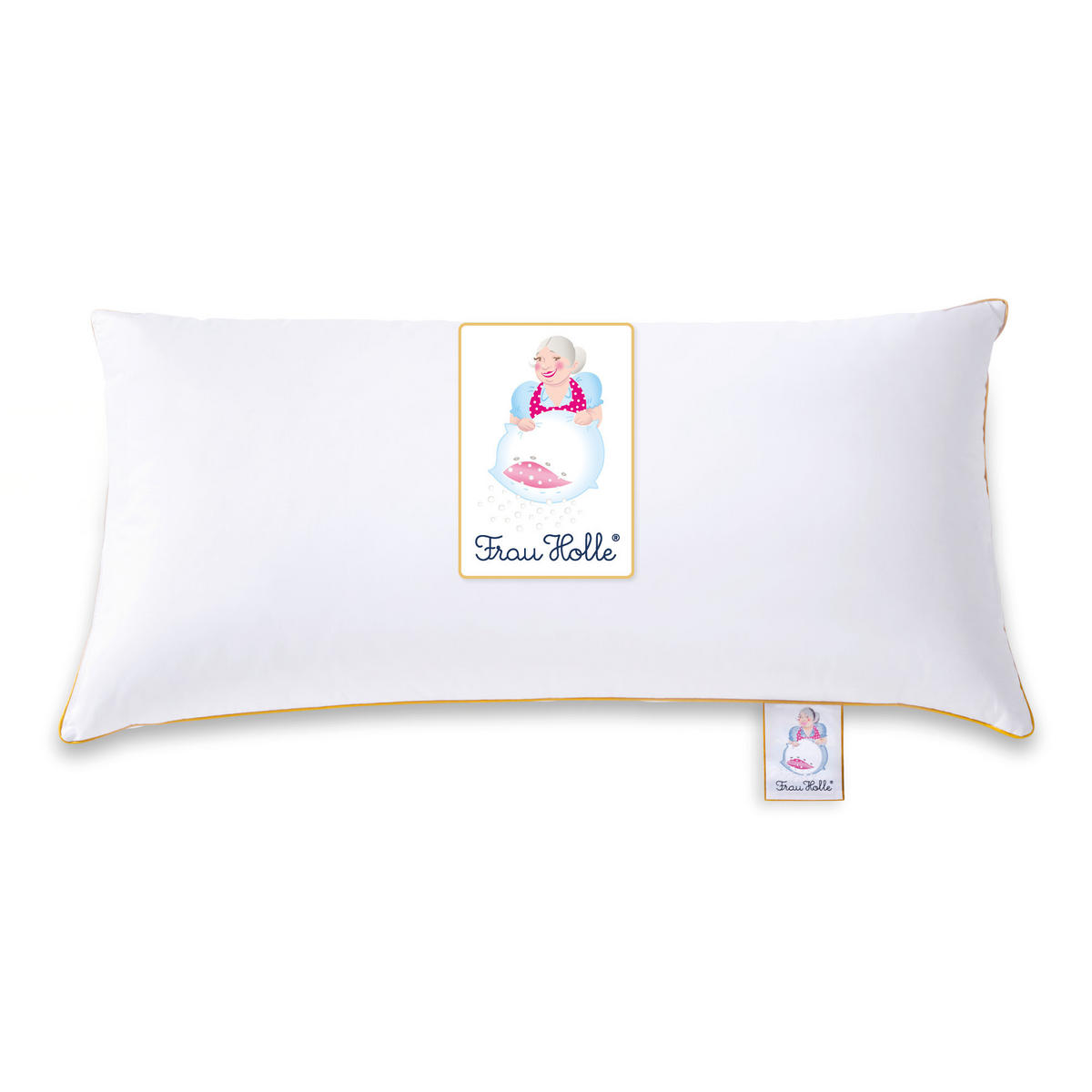 KOPFKISSEN MEGA fest - 30% DAUNEN - Weiß, Naturmaterialien/Textil (40/80cm) - Frau Holle