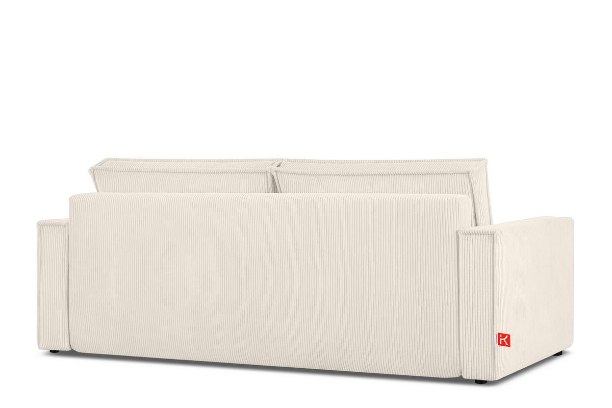 SCHLAFSOFA NAPI in Pet Friendly Cord-Stoff, ecru - Ecru/Schwarz, Textil (228/89/101cm) - KONSIMO®