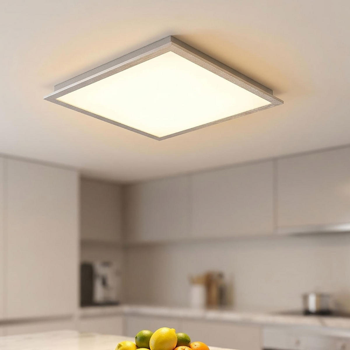 LED DECKENLEUCHTE Acryl Silber quadratisch - Silberfarben, Metall (60/60/6cm) - Globo Lighting