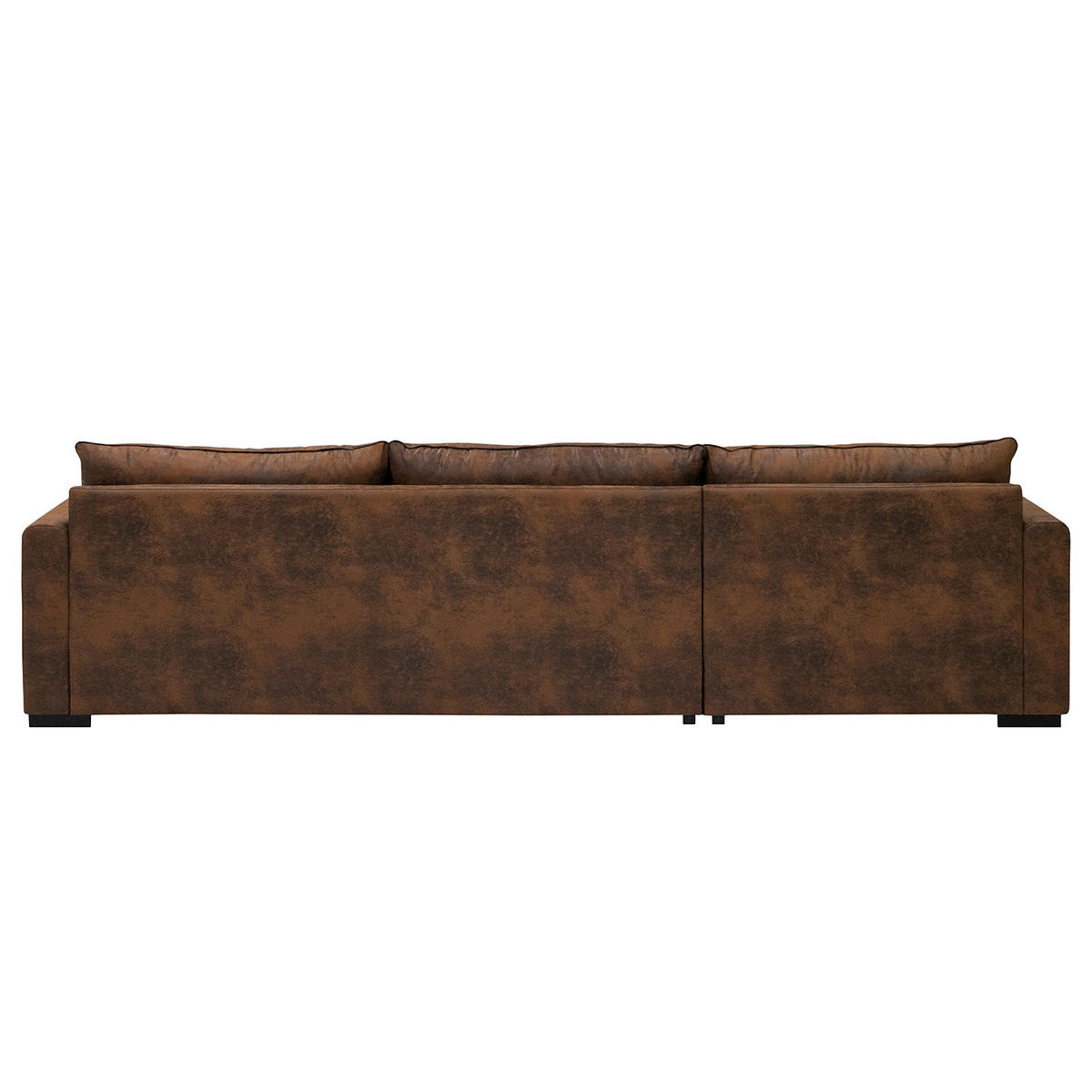 ECKSOFA mit Longchair - Dunkelbraun/Braun, Buchenholz/Textil (299/164cm) - home24