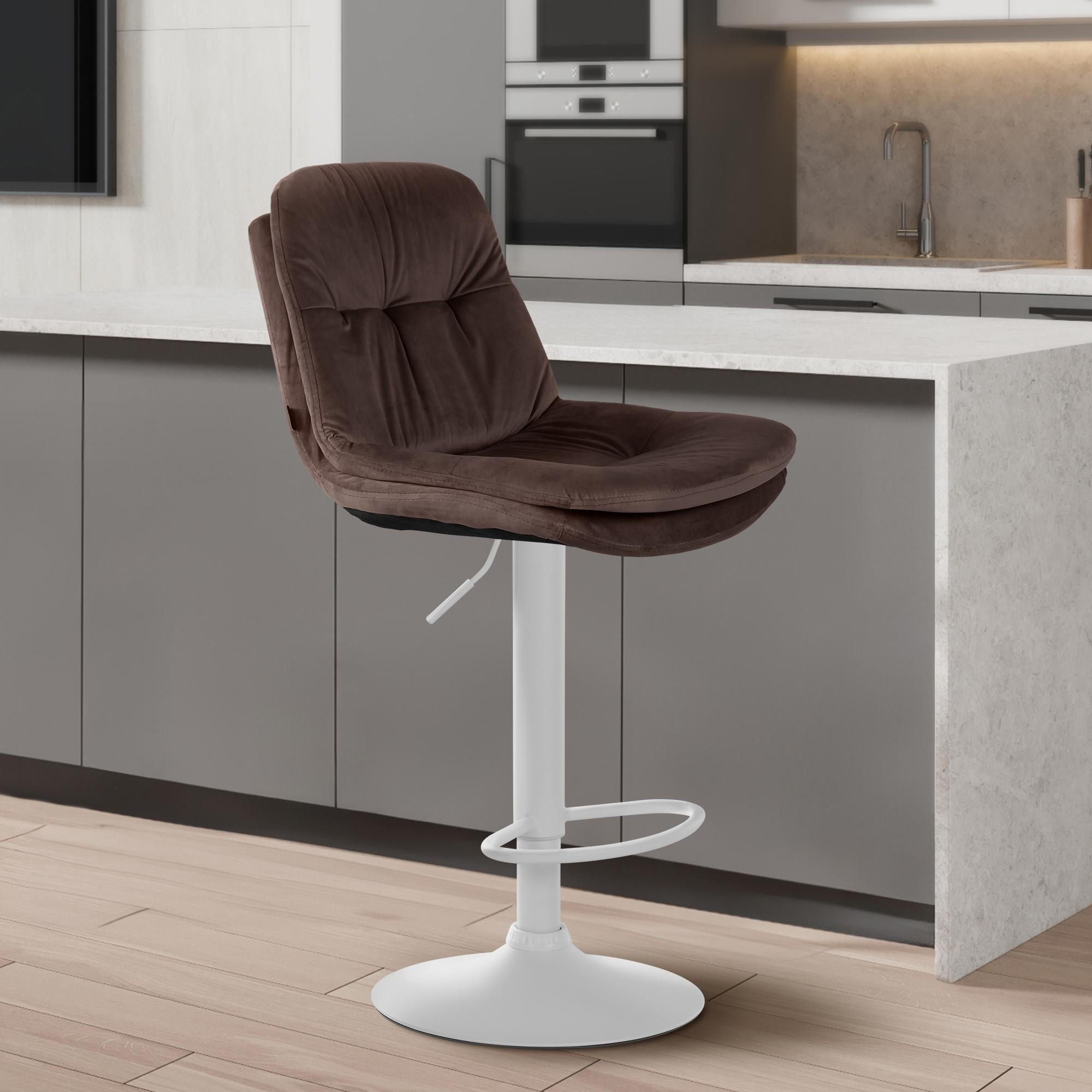 BARHOCKER Samt braun - Schwarz/Braun, Textil (46/94/54cm) - CLP