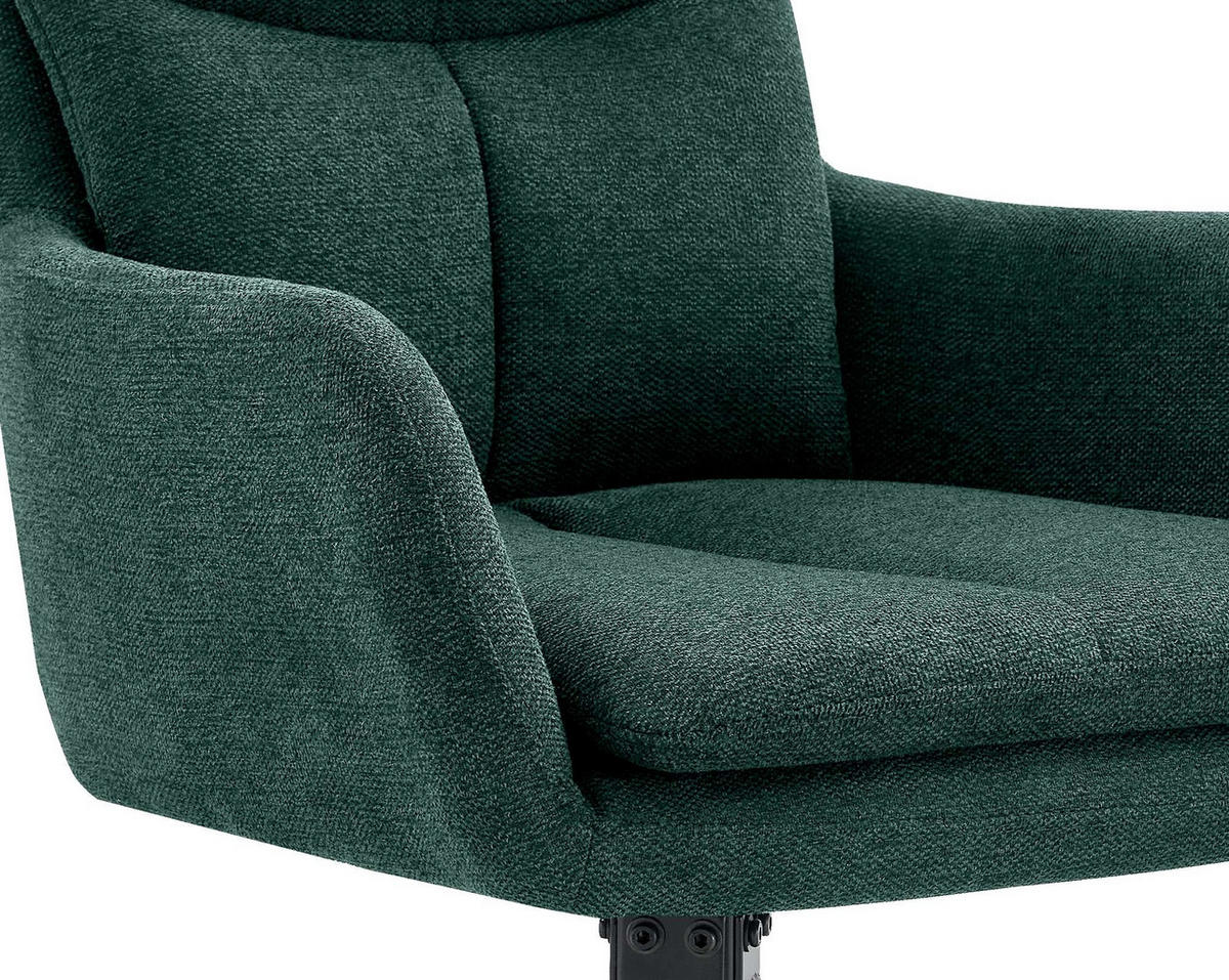 ESSZIMMERSTUHL Stoff Grün - Schwarz/Grün, Textil/Metall (57/83/62cm) - CLP