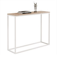KONSOLENTISCH IRMA in 100/30/80 cm, Weiß / Wotan-Eiche - Eiche Wotan/Weiß, Holzwerkstoff/Metall (30/100/80cm) - Idohome