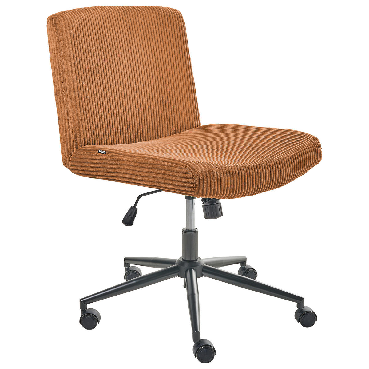 SCHREIBTISCHSTUHL Cord Goldbraun Geddes - Goldfarben, Textil (59/85/71cm) - Beliani