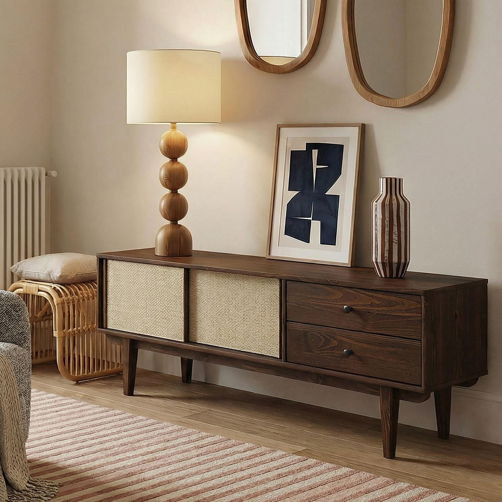 LOWBOARD SIMONA - Nussbaumfarben, Holz (175/52/41cm) - IDIMEX