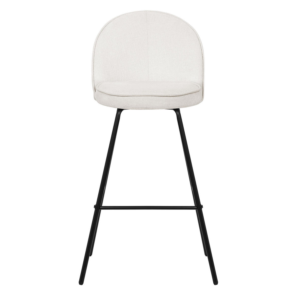 BARHOCKER 2er Set Beige mit Stoffbezug - Beige/Schwarz, Textil/Metall (52/102/50cm) - ML-DESIGN