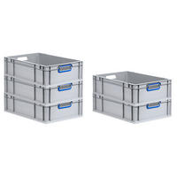 EUROBOX 5x Nextgen Color 17x40x60cm 34 Liter Griffe Blau Offen - Blau, Kunststoff (40/17/60cm) - PROREGAL