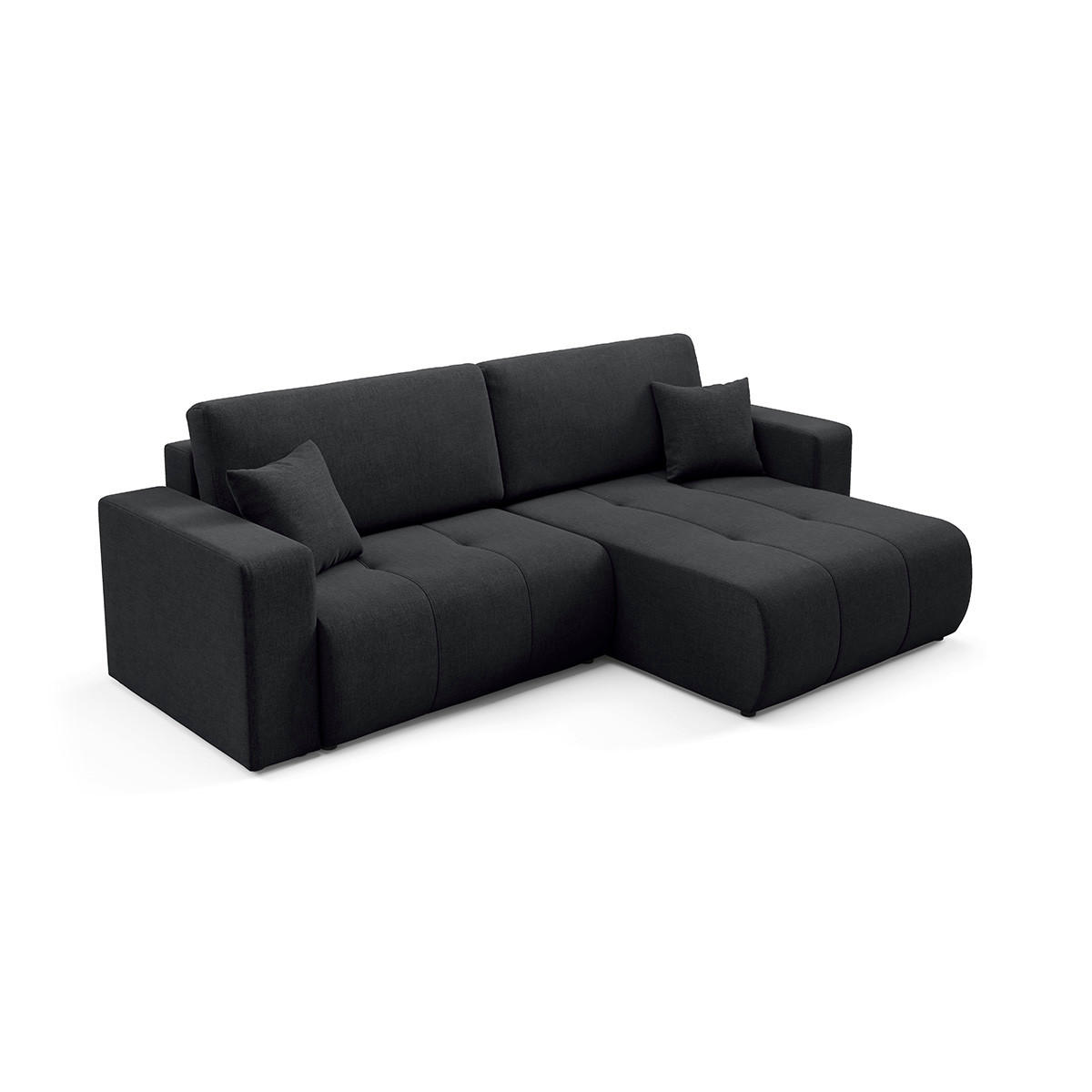 ECKSOFA Giulia 3 Sitzplätze Schwarz - Schwarz, Holz (244/149cm) - Petits-meubles