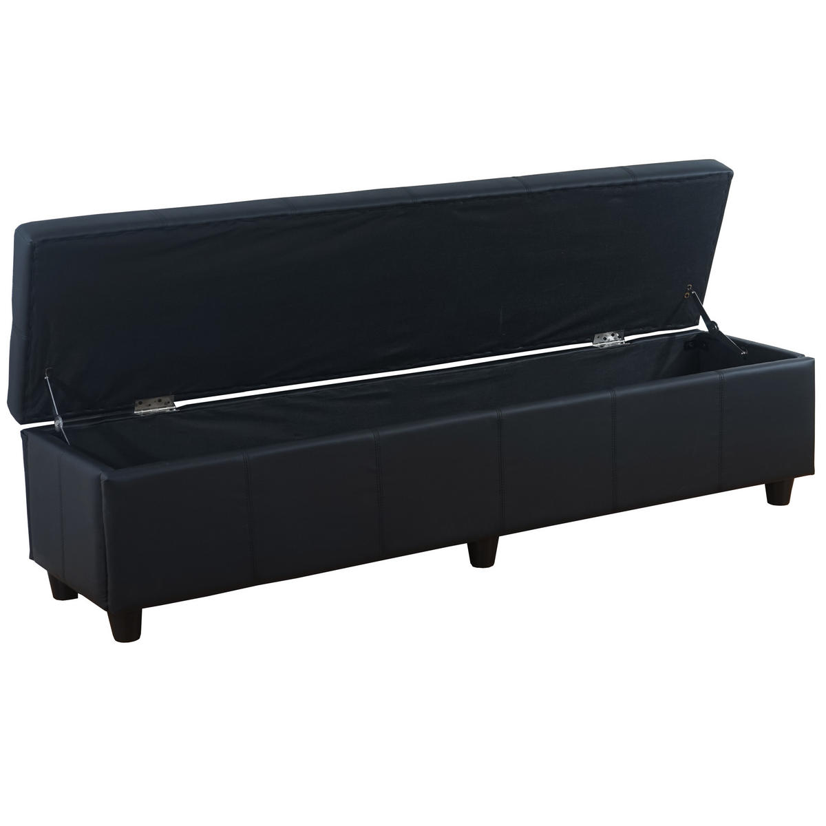 SITZBANK MIT AUFBEWAHRUNG XXL Schwarz, Anthrazit - Anthrazit/Schwarz, Textil (180/45/45cm) - MCW