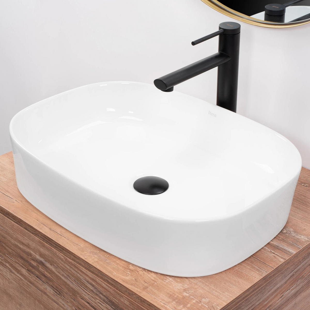 AUFSATZWASCHBECKEN Rea Angie - Weiß, Keramik (38/11.5/52cm) - REA