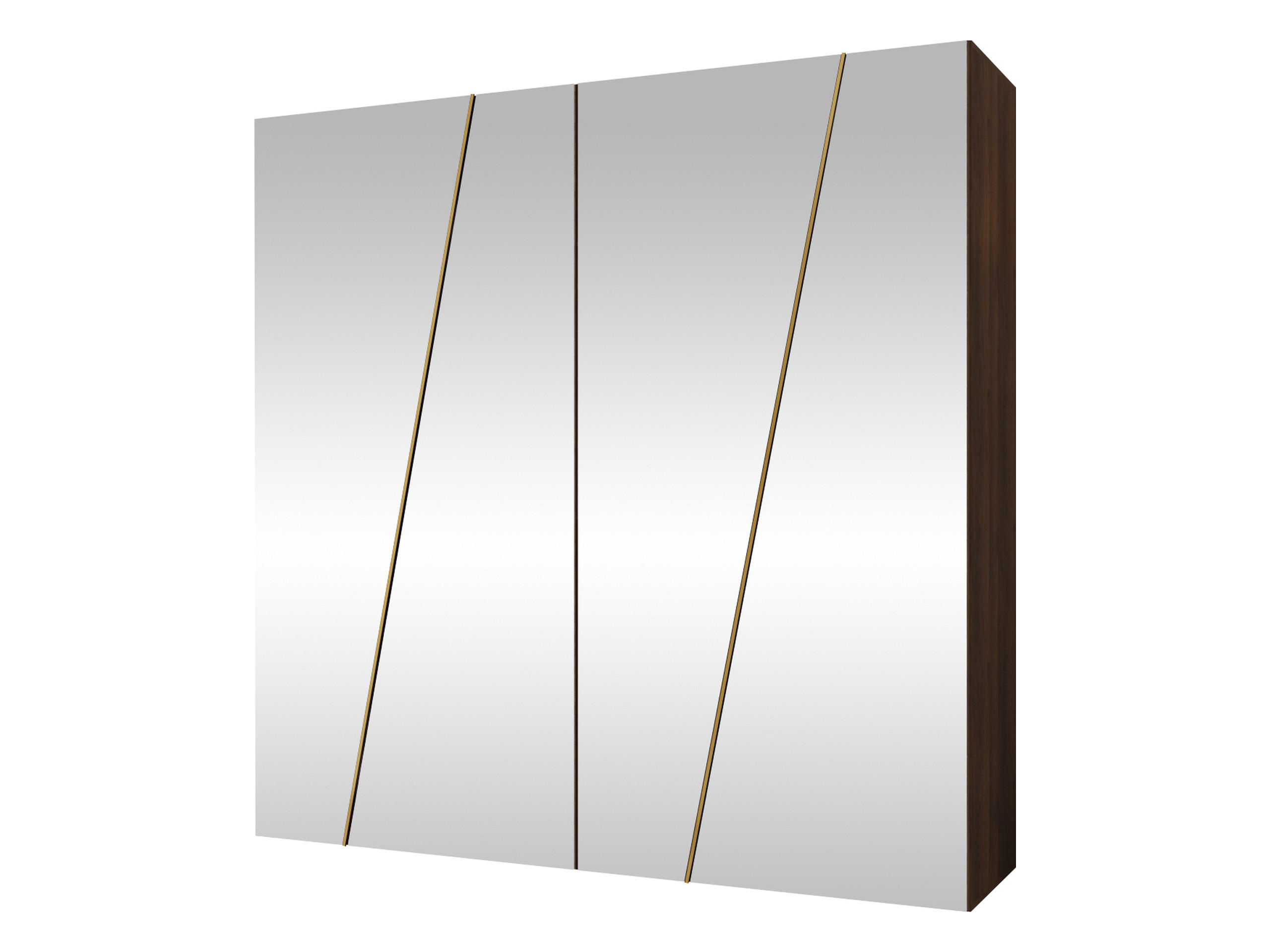 Mirjan24 Drehtürenschrank Nussbaum, Gold 200x202x50 cm