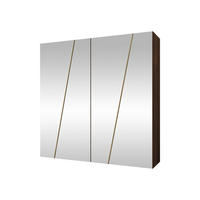 DREHTÜRENSCHRANK Zen 4L 200 cm - Goldfarben/Nussbaumfarben, Holzwerkstoff/Kunststoff (200/202/50cm) - MIRJAN24