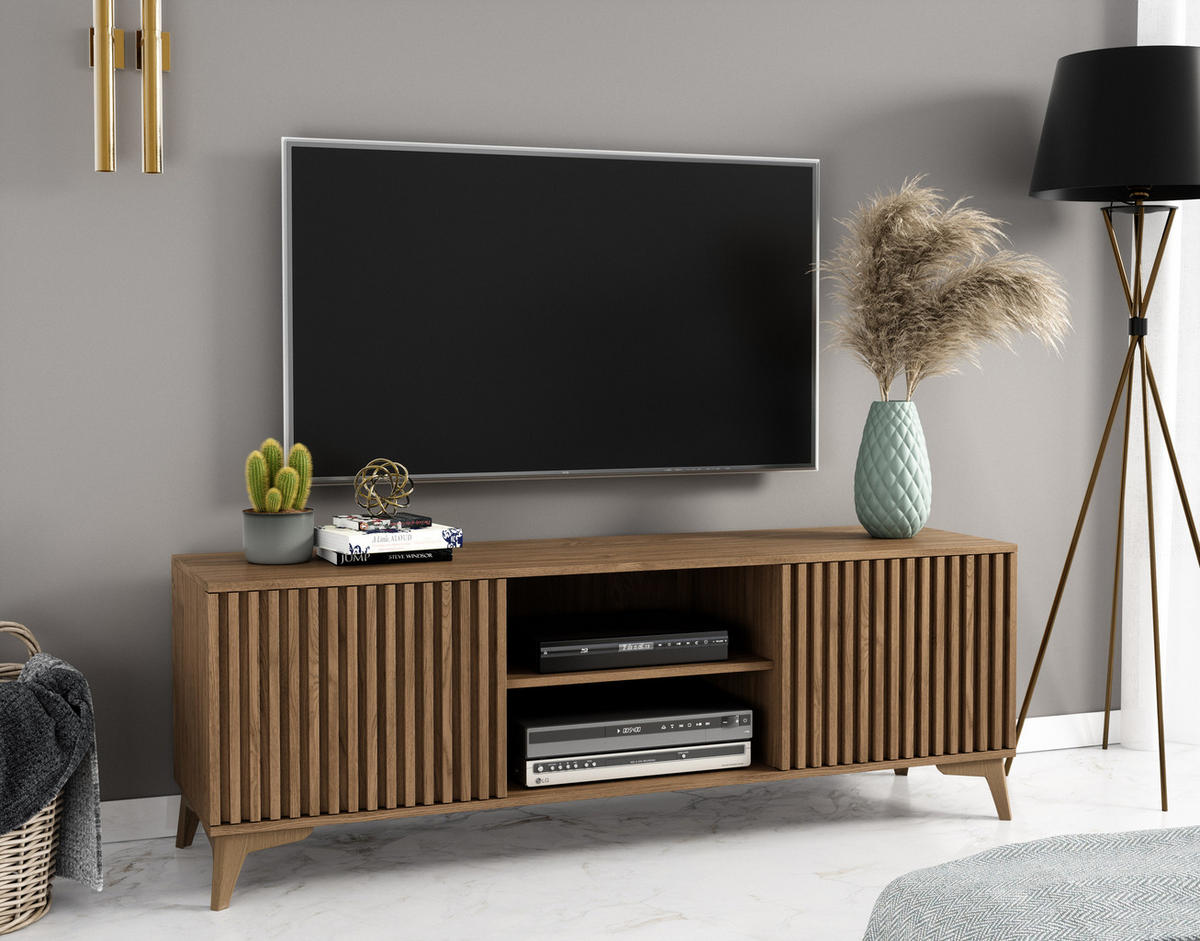 TV-SCHRANK - RTV Entia Artisan - Eiche Artisan, Holzwerkstoff (150/52/40cm) - Möblo