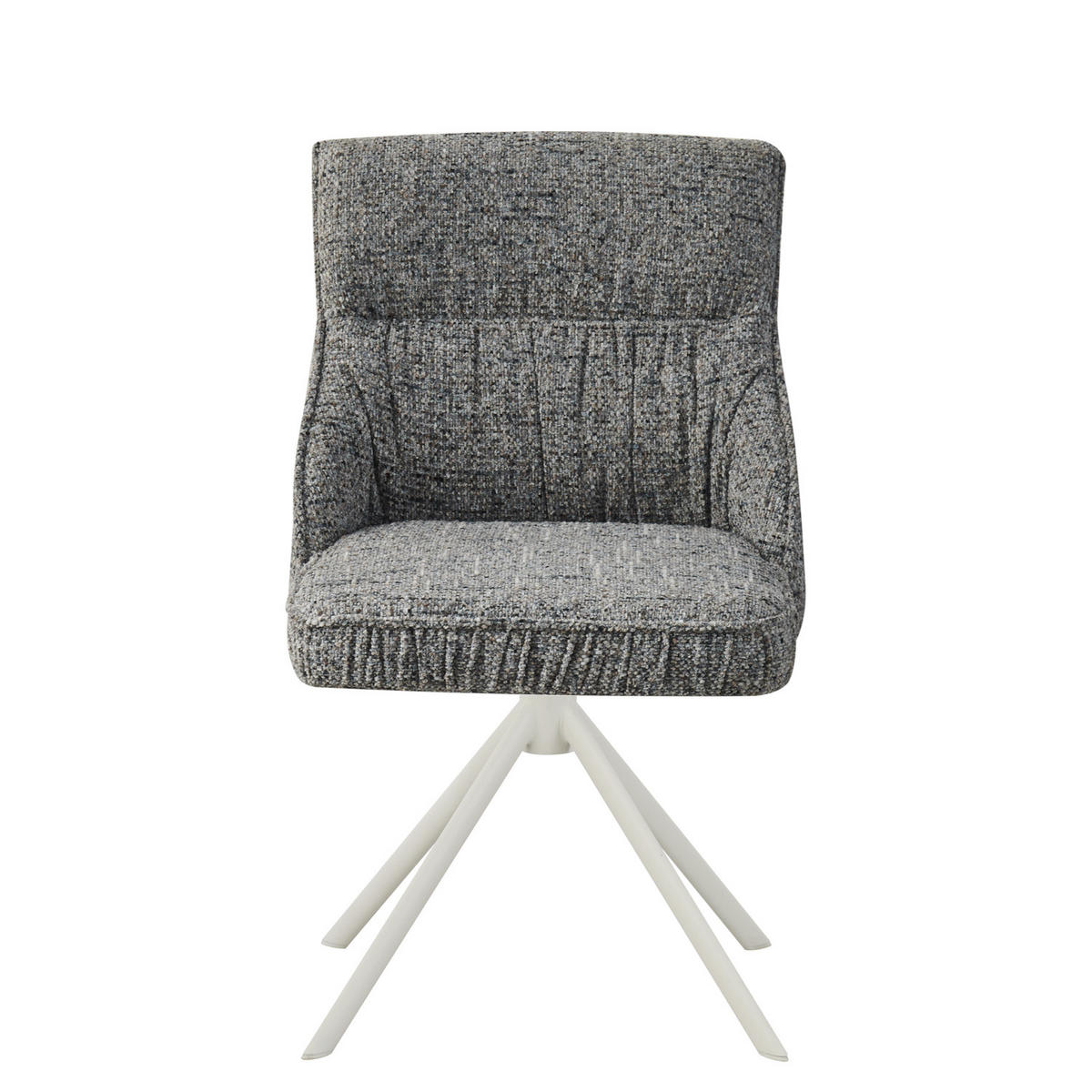 ESSZIMMERSTUHL LINNEA 2er-Set - Dunkelgrau/Weiß, Textil/Metall (49/84/62cm) - DUBI Möbel