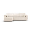 AUSKLAPPBARES-ECKSOFA links mit Container Kaelle aus Chenille-Stoff leichtes beige 4 Sitzplätze - Creme, Textil (165/252cm) - Micadoni